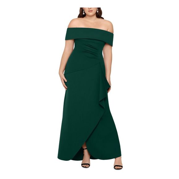 Xscape Dresses Xscape Womens Green Short Sleeve Off Fulllength